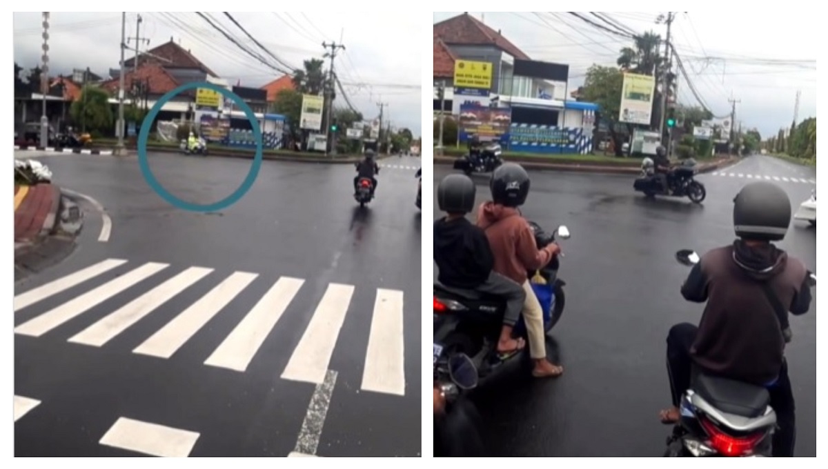 Viral! Bule Mencak-Mencak Lihat Polisi Terobos Lampu Merah Kawal Klub Harley