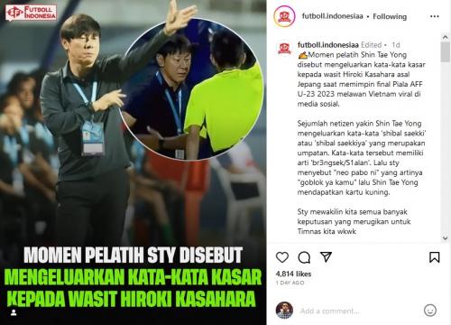 Viral Shin Tae Yong Diduga Keluarkan Bahasa Korea Kasar Kepada Wasit Saat Lawan Timnas Vietnam U 1126