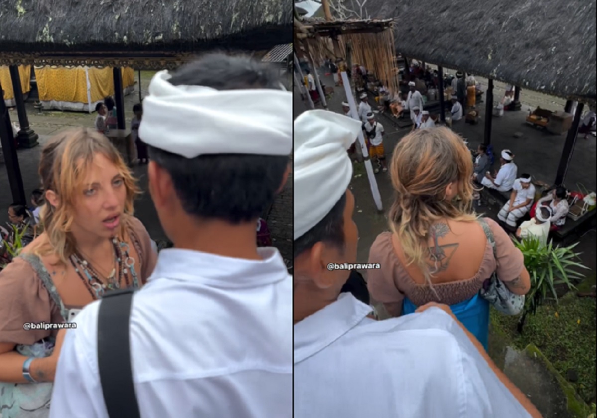 Viral Perempuan Bule Ngamuk-Ngamuk Ingin Naik ke Pura Bali
